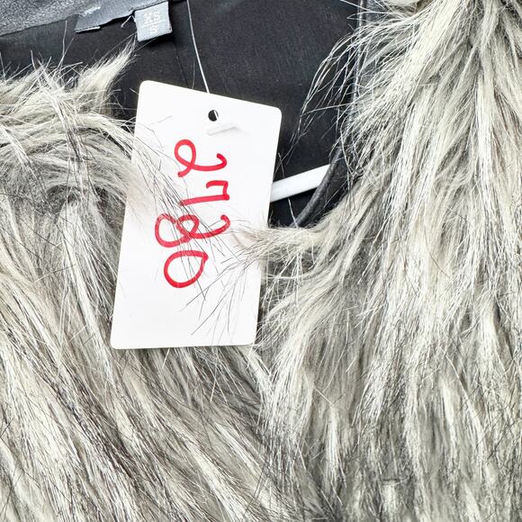 Matty M Vest Women Size XS/S Faux Fur Sleeveless Midi Open Front Leather Lined - Picture 6 of 7